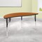 Flash Furniture 60&#x22; Half Circle Wave Collaborative Oak Thermal Laminate Activity Table - Standard Height Adjustable Legs